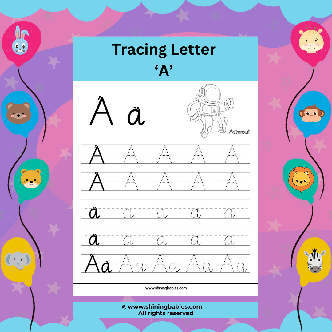 Trace the letter ‘A’